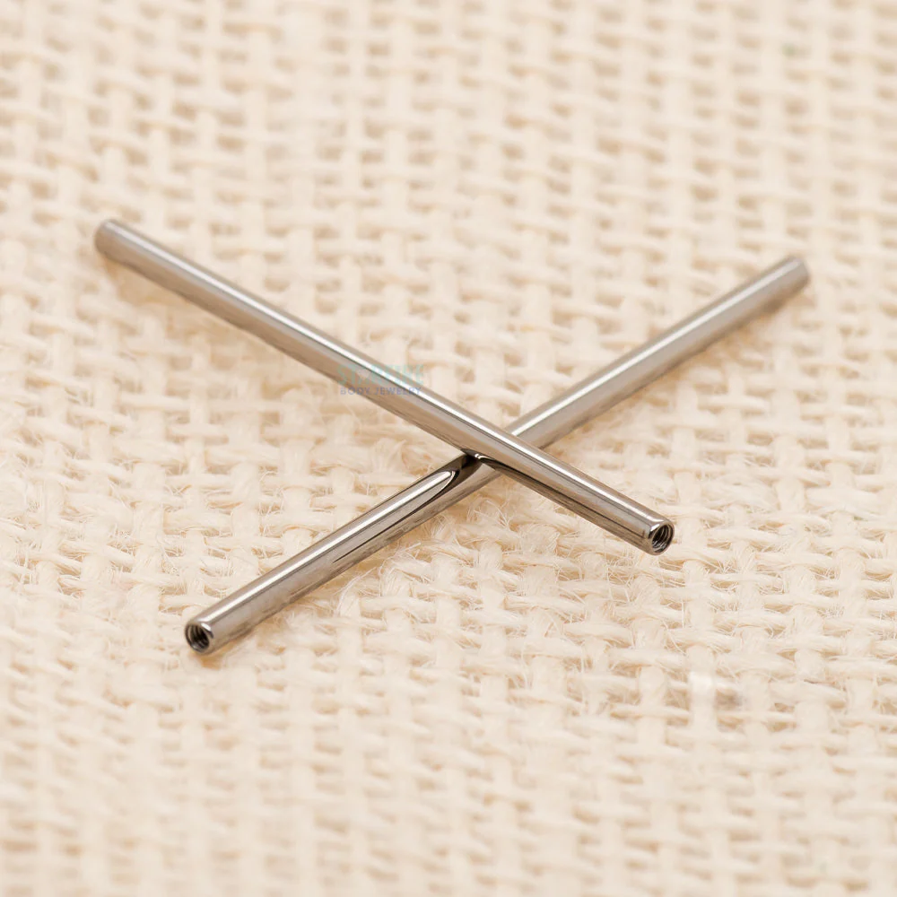 Titanium Threaded Straight Barbell Shaft - 4 ga. - Image 2