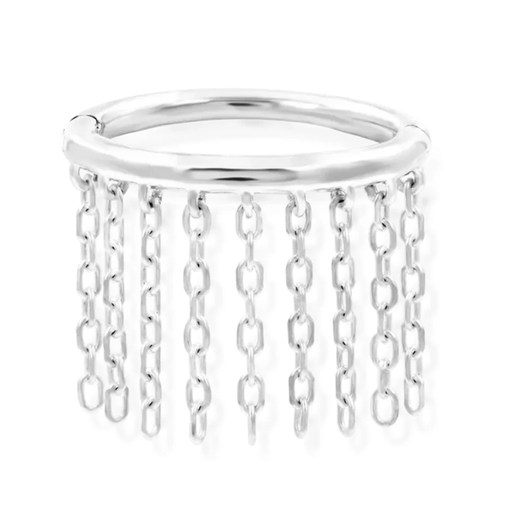 "Skylar" with Chains Hinge Ring / Clicker in Gold - Image 4