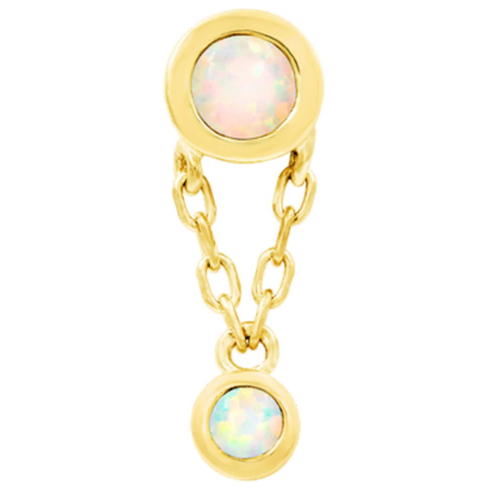 threadless: "Clara" End in Gold with Opal - Image 3
