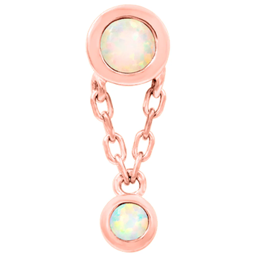 threadless: "Clara" End in Gold with Opal - Image 5