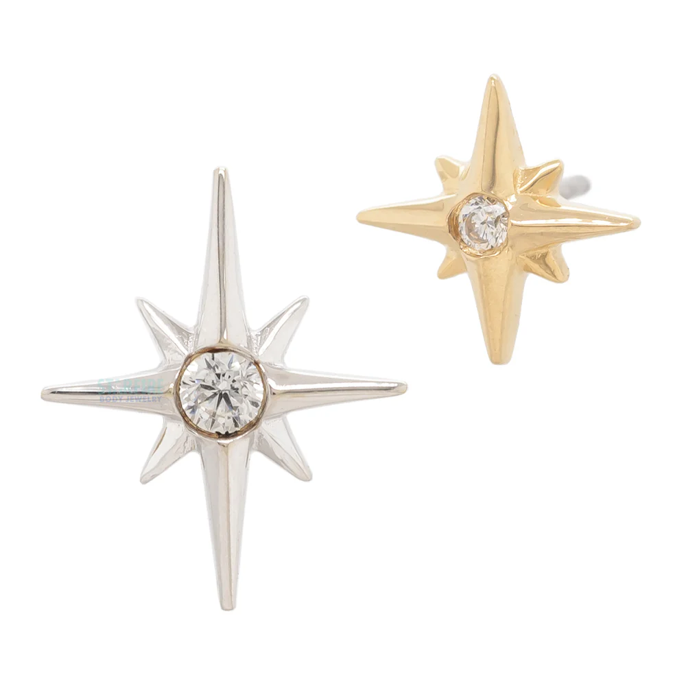 threadless: "Stella" End in Gold with CZ