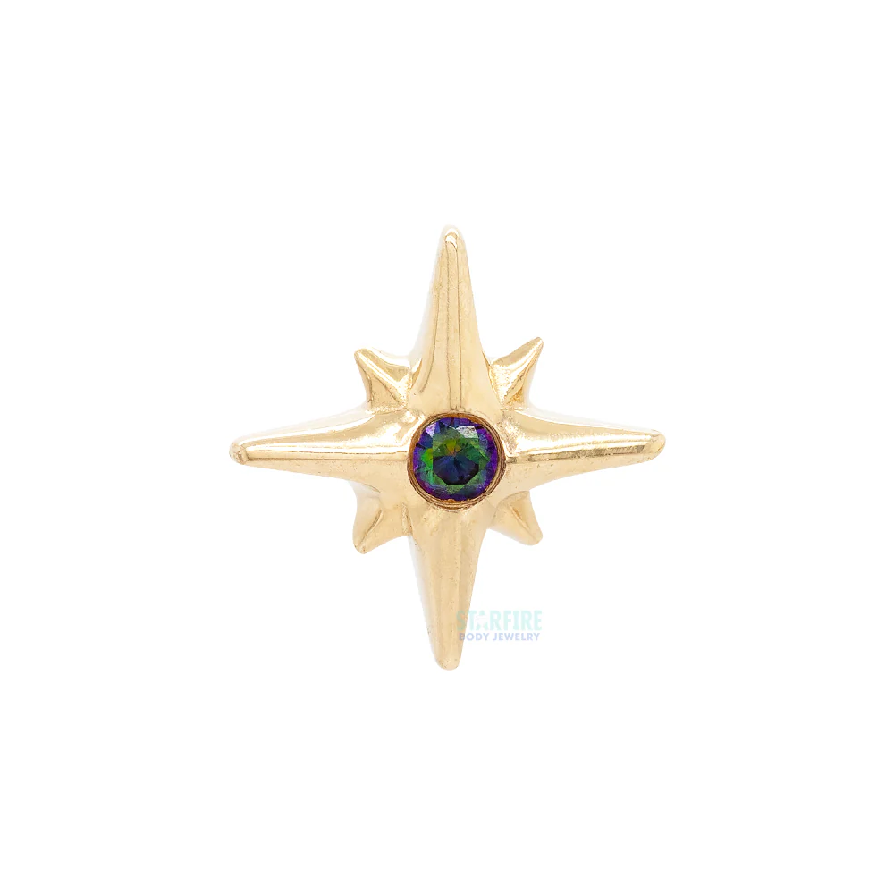 threadless: "Stella" End in Gold with CZ - Image 10