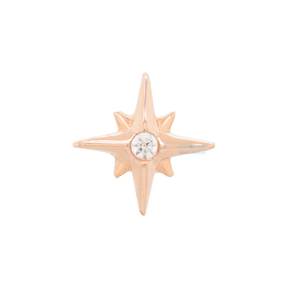 threadless: "Stella" End in Gold with CZ - Image 6