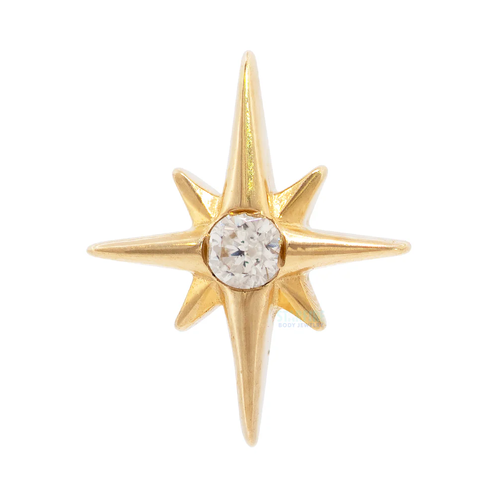 threadless: "Stella" End in Gold with CZ - Image 7
