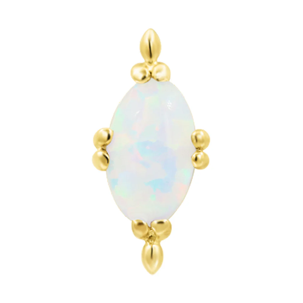threadless: "Xara" End in Gold with Oval Opal Cabochon - Image 2