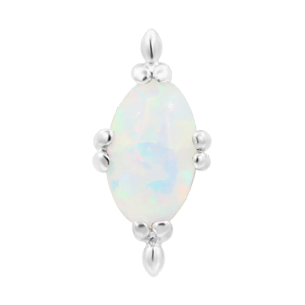 threadless: "Xara" End in Gold with Oval Opal Cabochon - Image 3