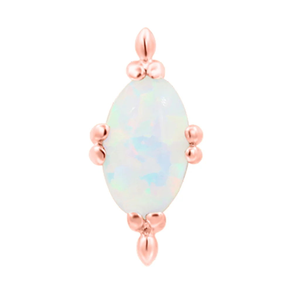 threadless: "Xara" End in Gold with Oval Opal Cabochon - Image 4