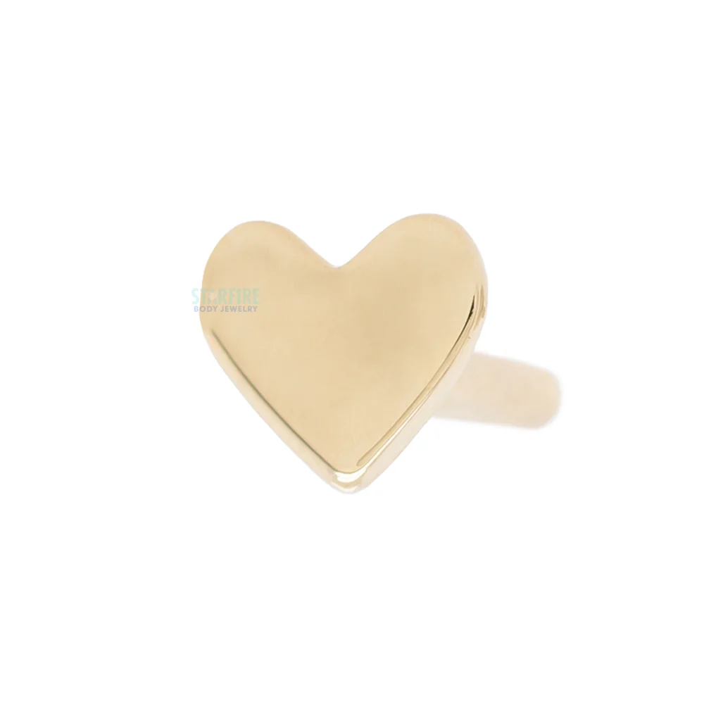 14K, 18K or Platinum Threaded Heart Backed Labret Post / Flatback - Image 5