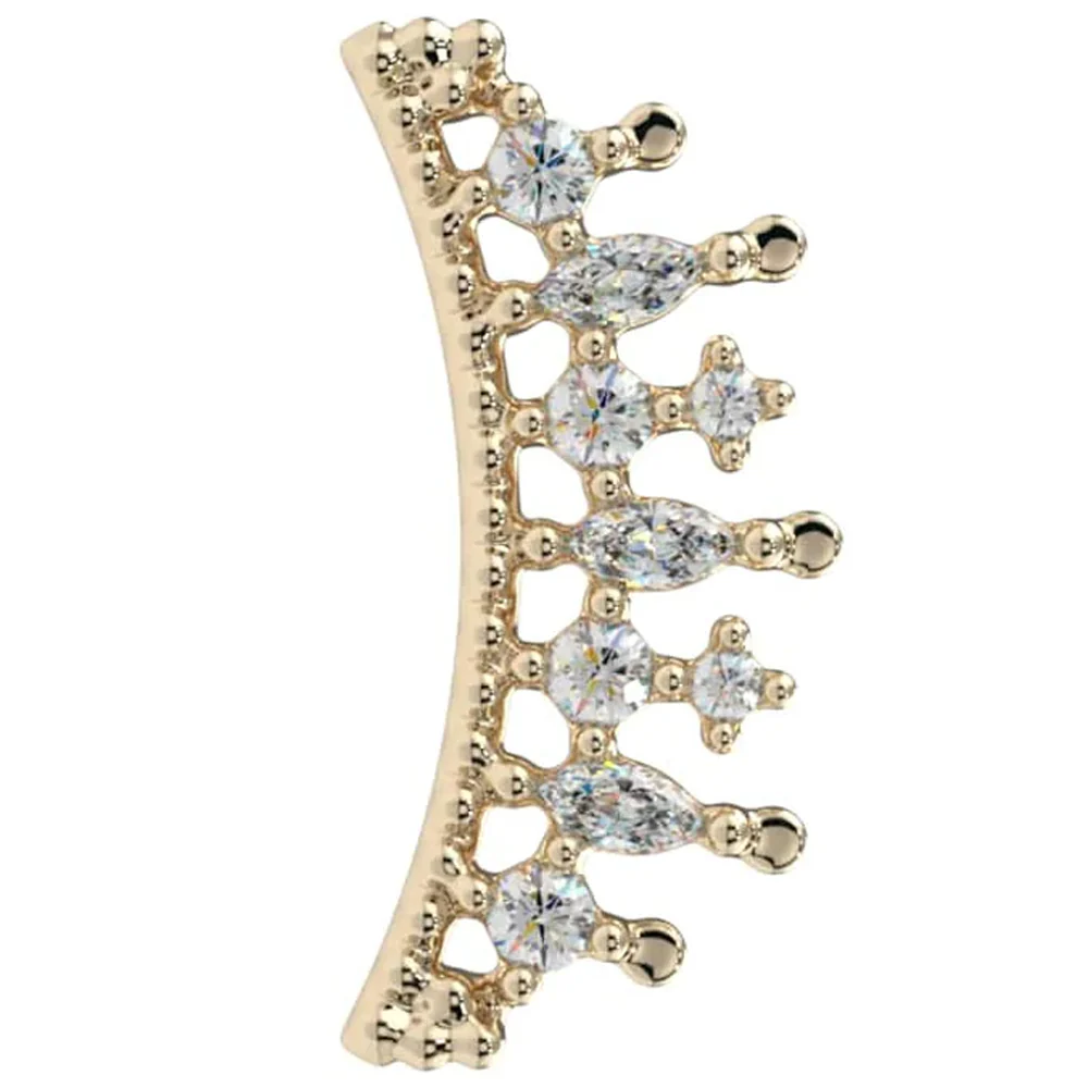 "Anastasia" Threaded End in Gold & Platinum with CZ's - Image 2