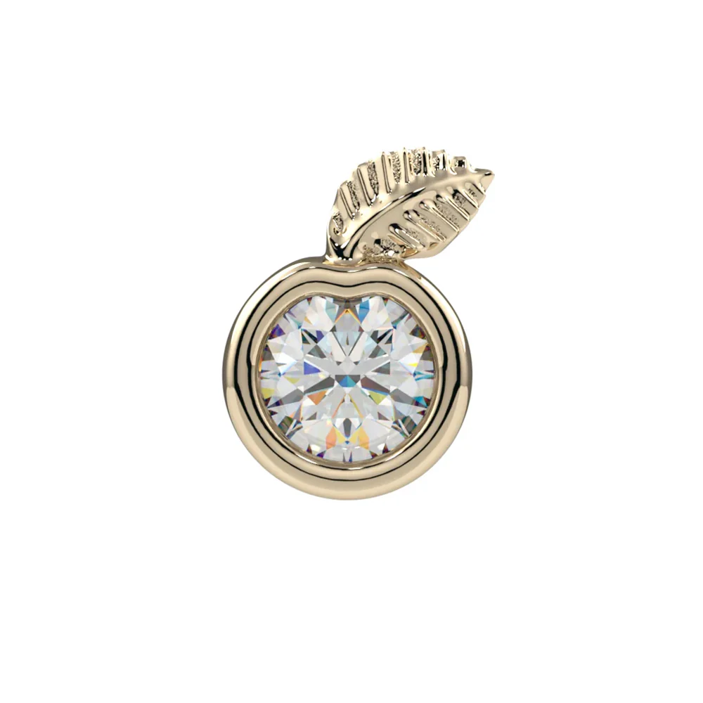 "Eden" Threaded End in Gold & Platinum with CZ - Image 2