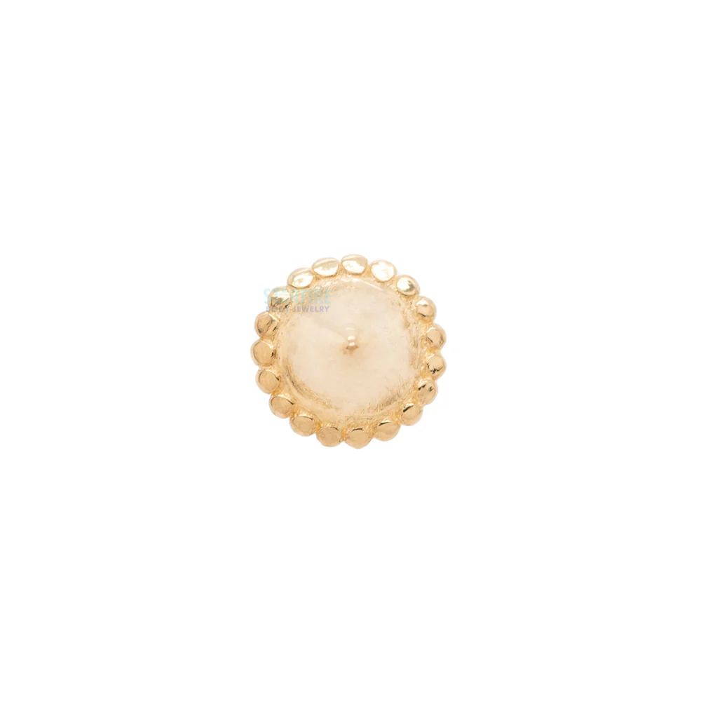 French Millgrain Spike Threaded End in Gold & Platinum - Image 4