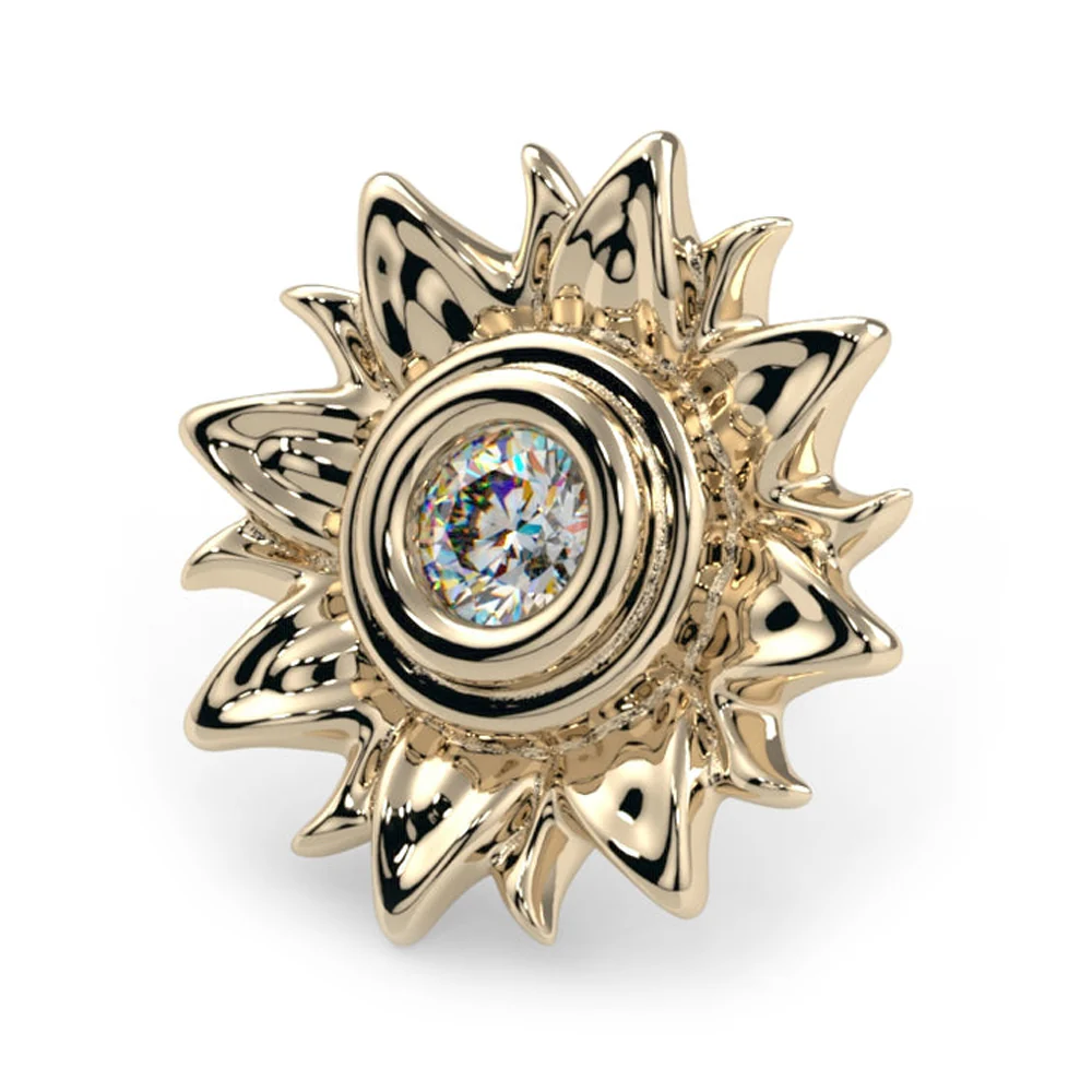 "Sahira" Threaded End in Gold & Platinum with CZ - Image 2