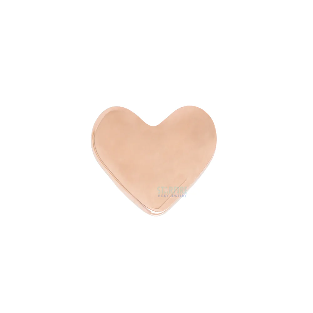threadless: 14K, 18K or Platinum Heart Backed Labret Post / Flatback - Image 5