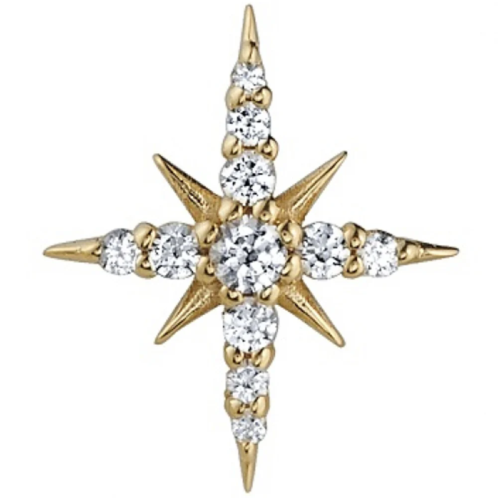 "Lady Katya" Threaded End in Gold with White CZ's