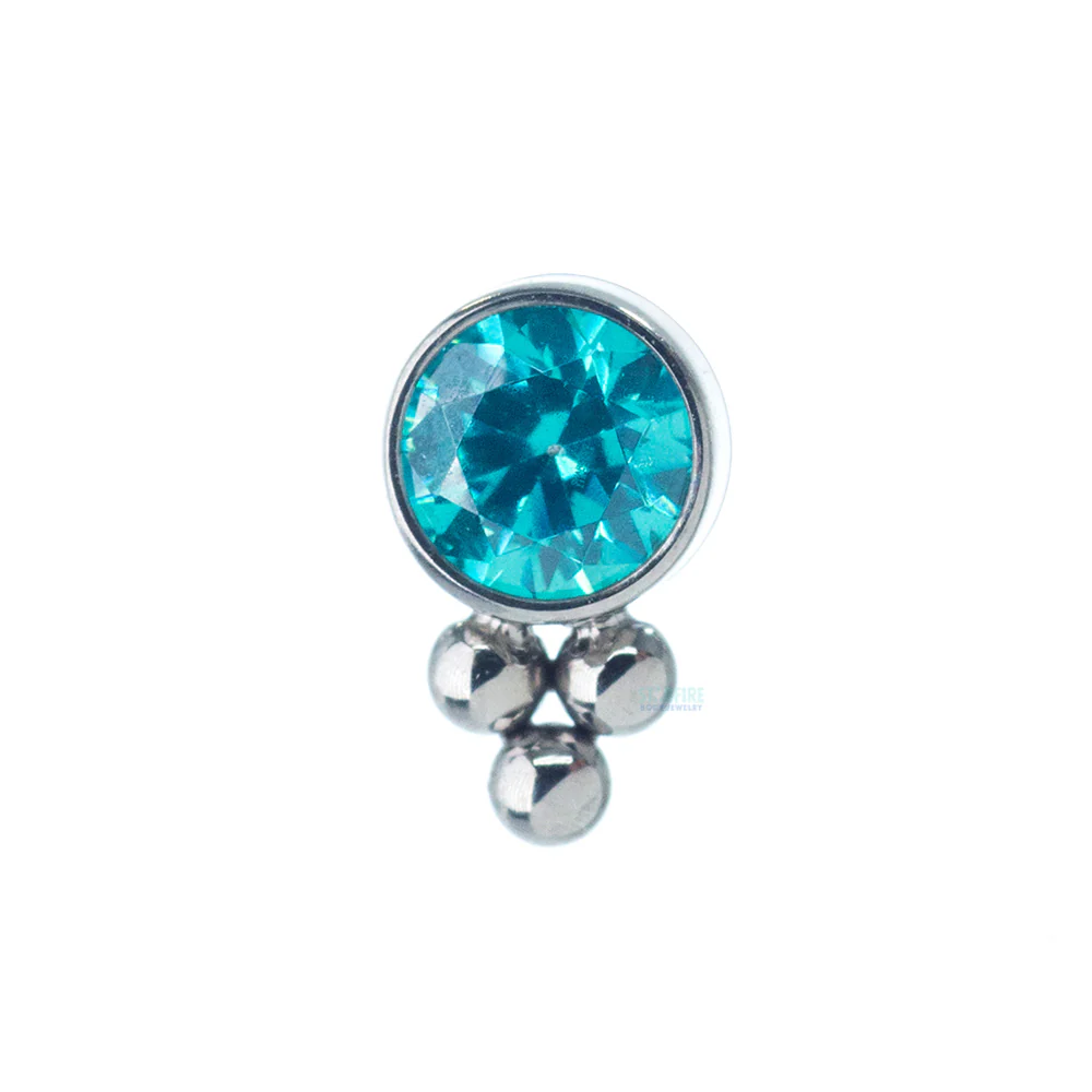 11HT-3 'Haute Couture' 3mm Faceted Gem Bezel Threaded End - Image 7