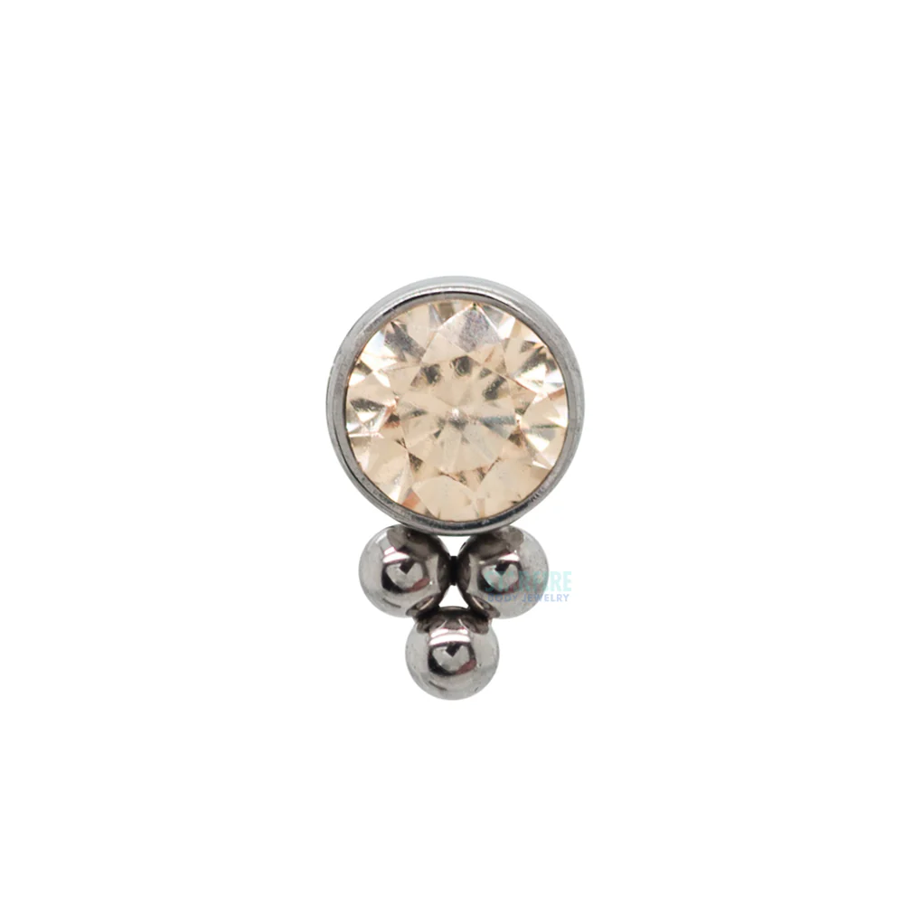 11HT-3 'Haute Couture' 3mm Faceted Gem Bezel Threaded End - Image 8