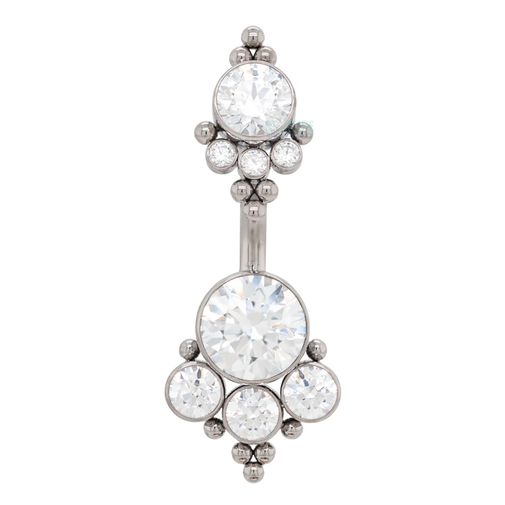4HN 'Haute Couture' Faceted Gem Navel Curve