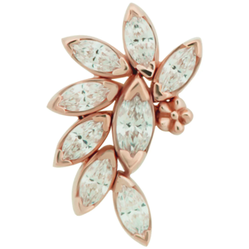 "Ethel" Threaded End in Gold with Faceted Gems - Right Ear - Image 4