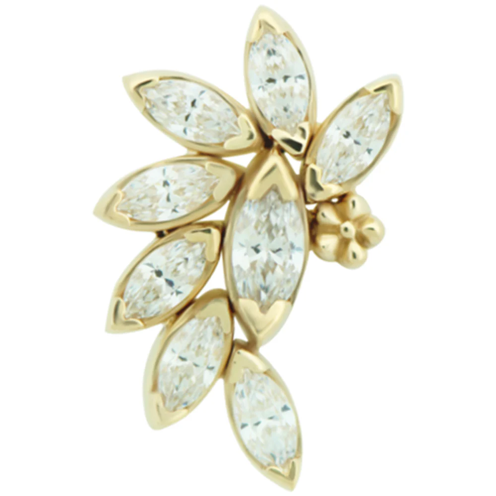 "Ethel" Threaded End in Gold with Faceted Gems - Right Ear - Image 2