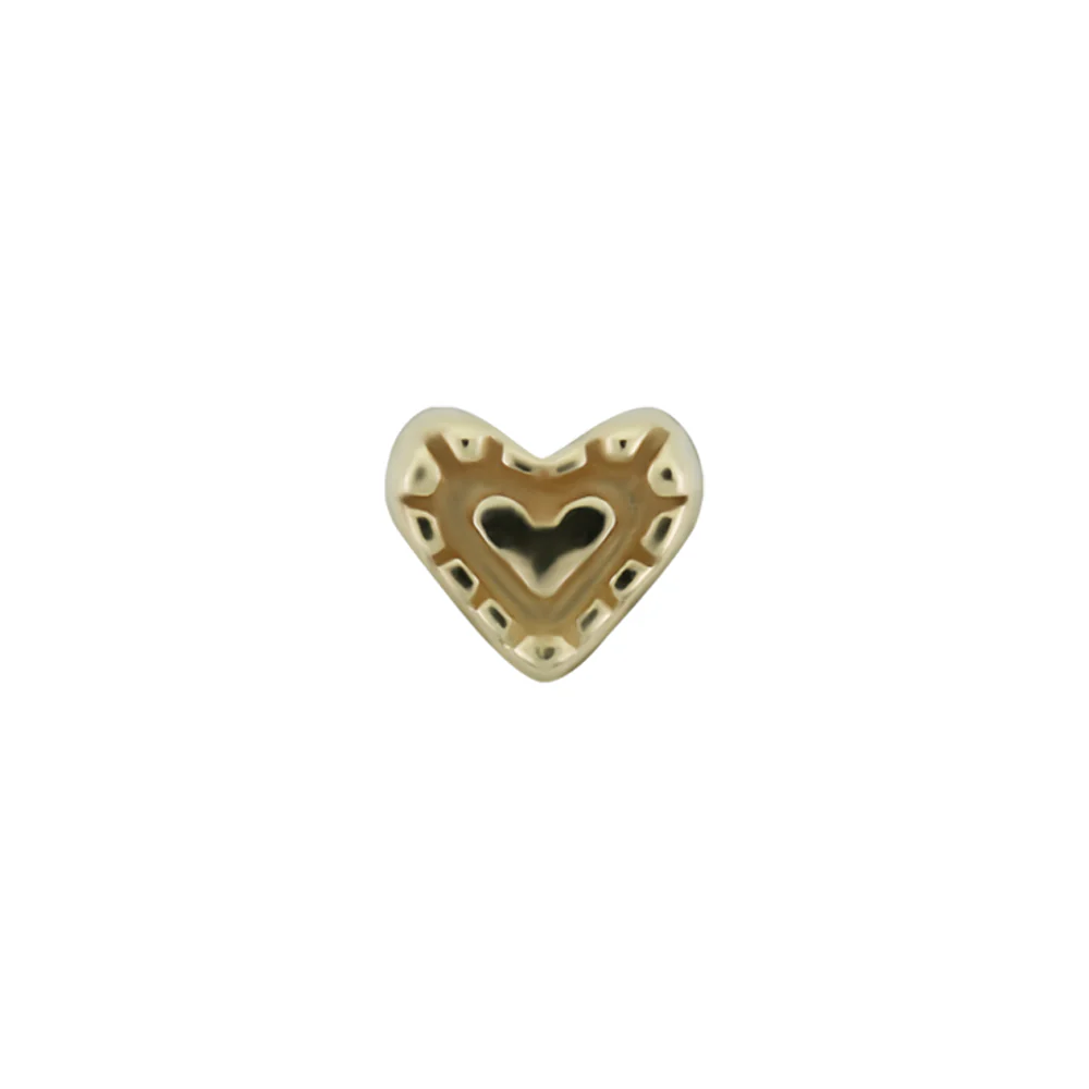 "Fancy Heart" Threaded End in Gold - Image 2