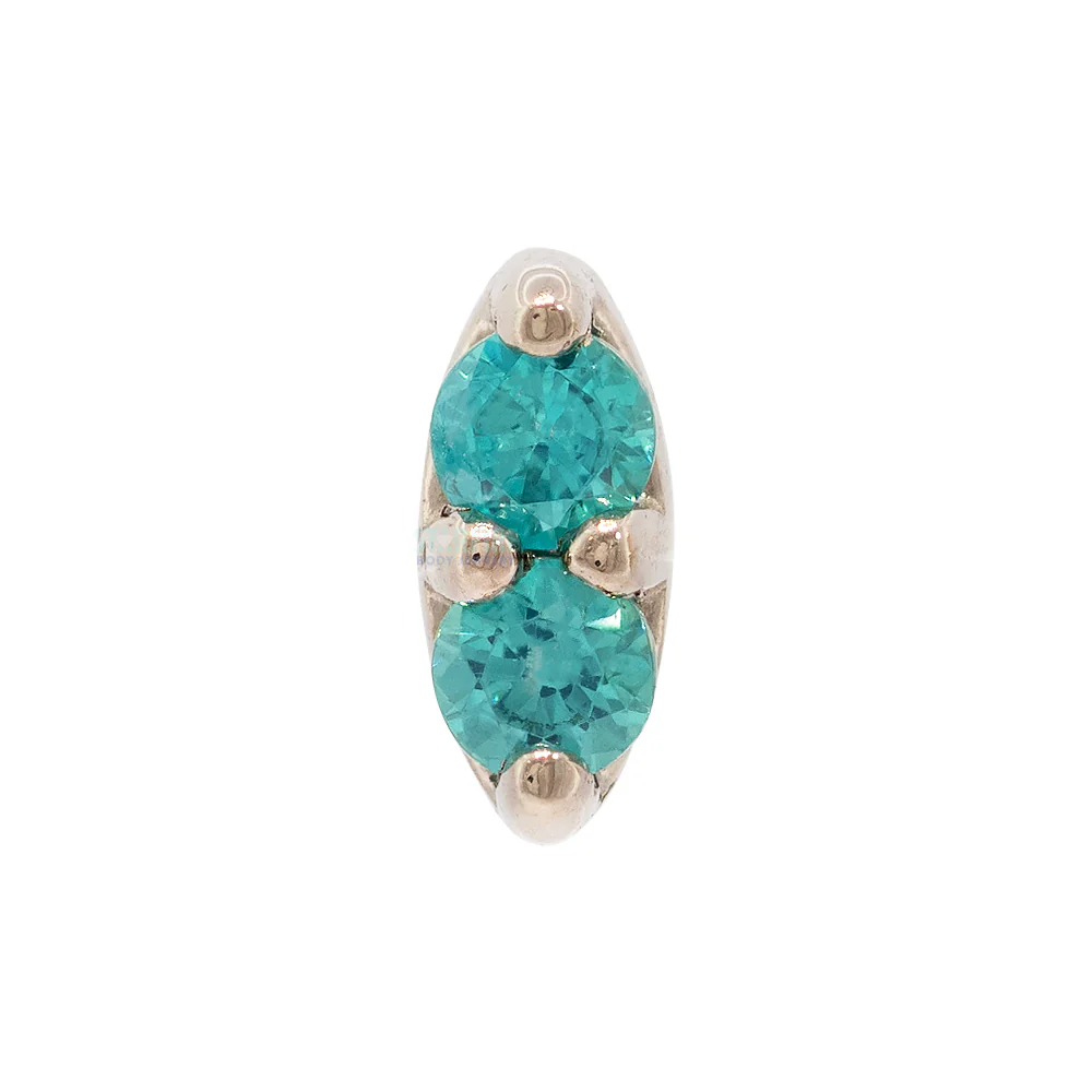 threadless: 2 Stone Marquise Pin in Gold with Faceted Gems