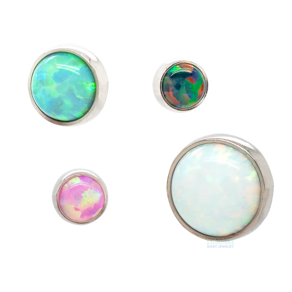 threadless: Bezel Set End with Opal