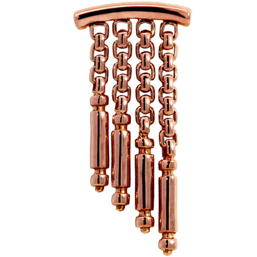 threadless: "Vivace" Hidden Helix End with Chains in Gold