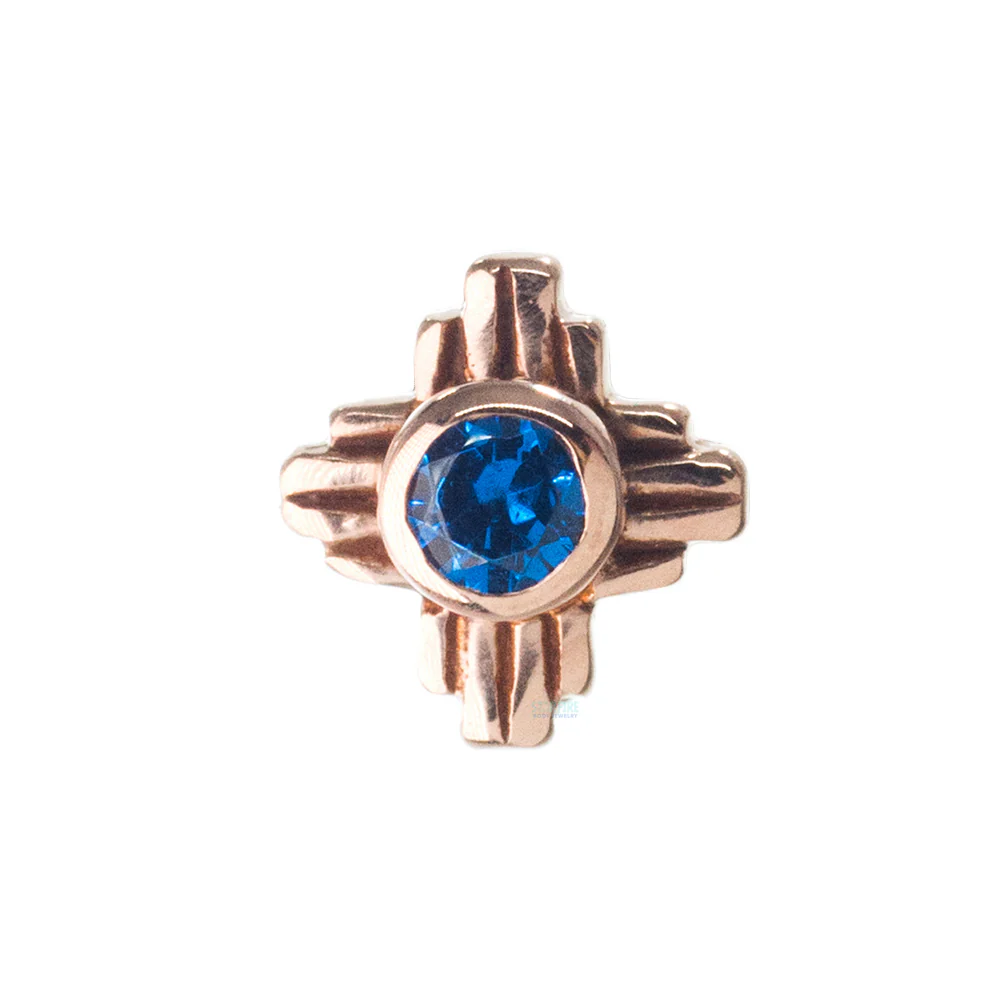 "Zia" Small Faceted Gem Threaded End in Gold - Image 10