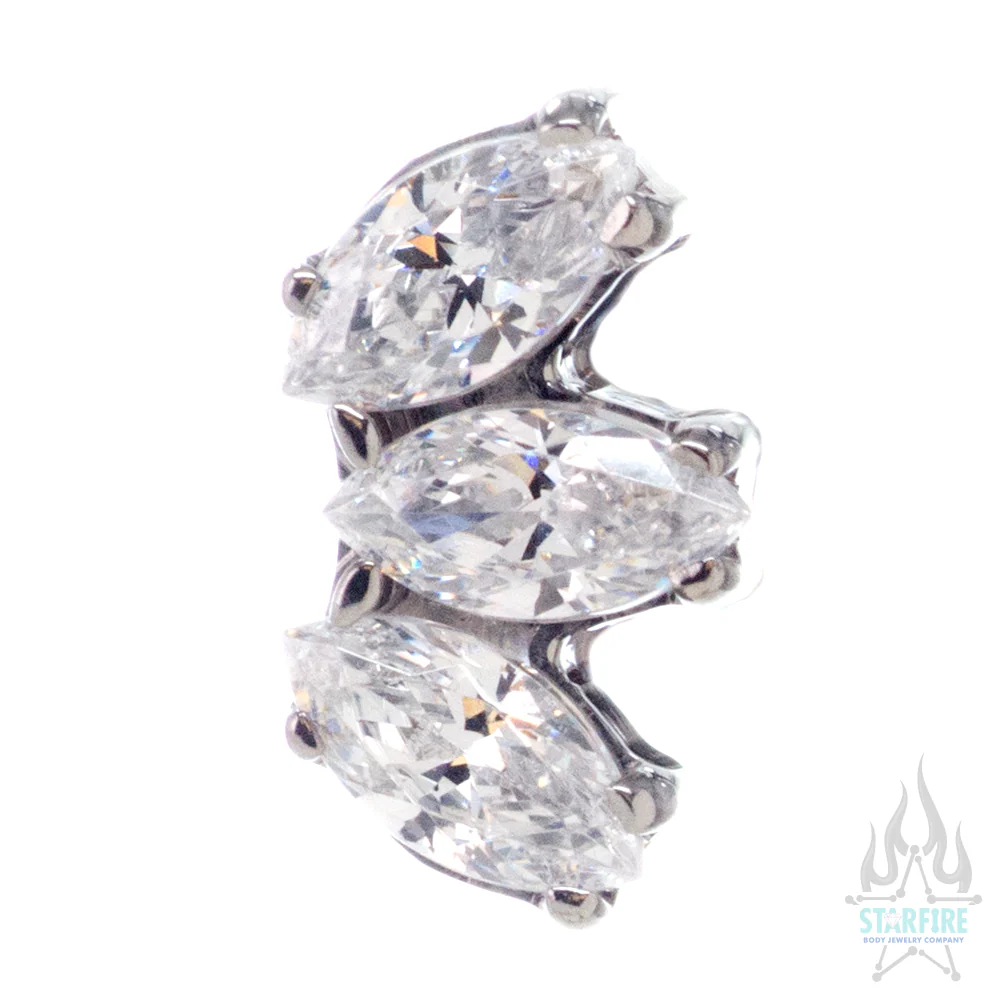 Marquise Fan with Faceted Gem on Flatback - Image 4