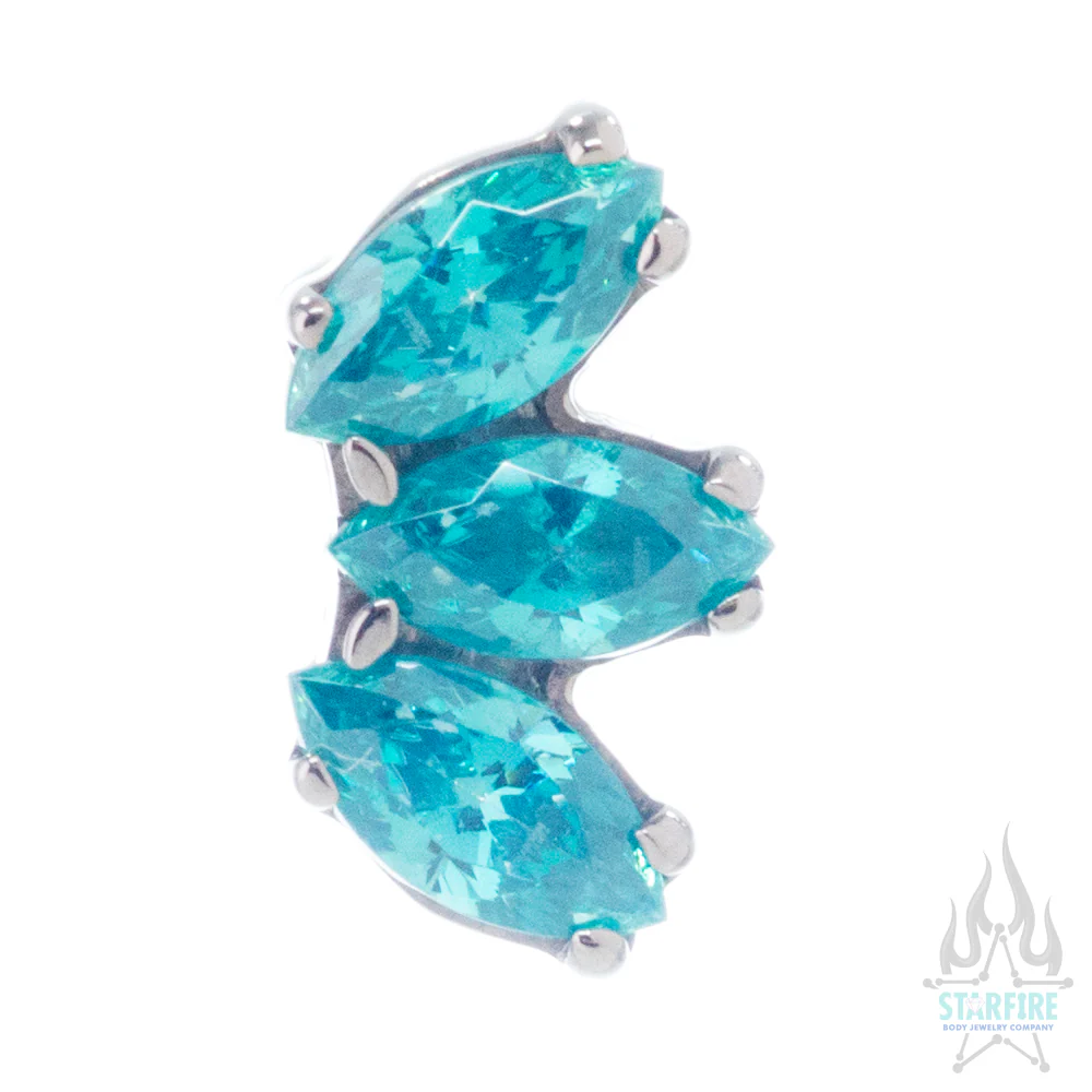Marquise Fan with Faceted Gem on Flatback - Image 8