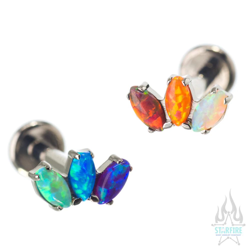 Marquise Fan with Opals on Flatback - custom color combos