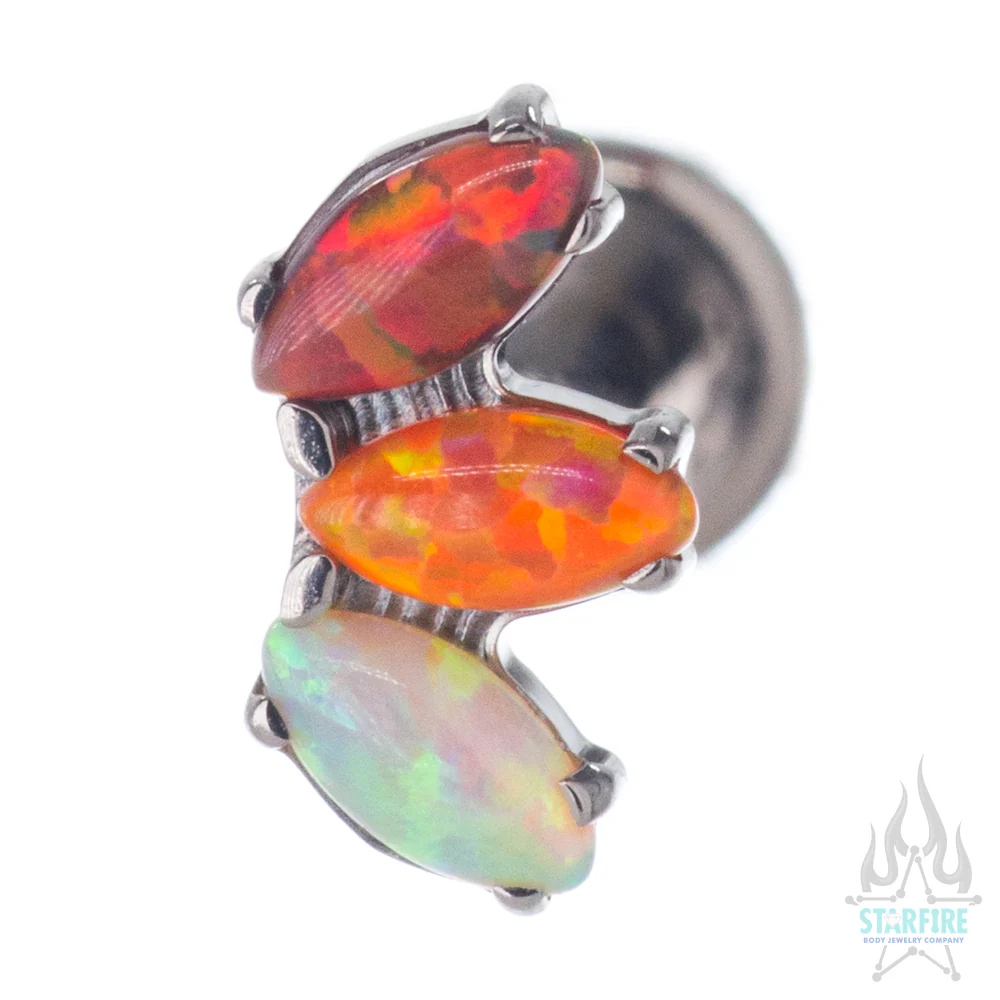 Marquise Fan with Opals on Flatback - custom color combos - Image 2