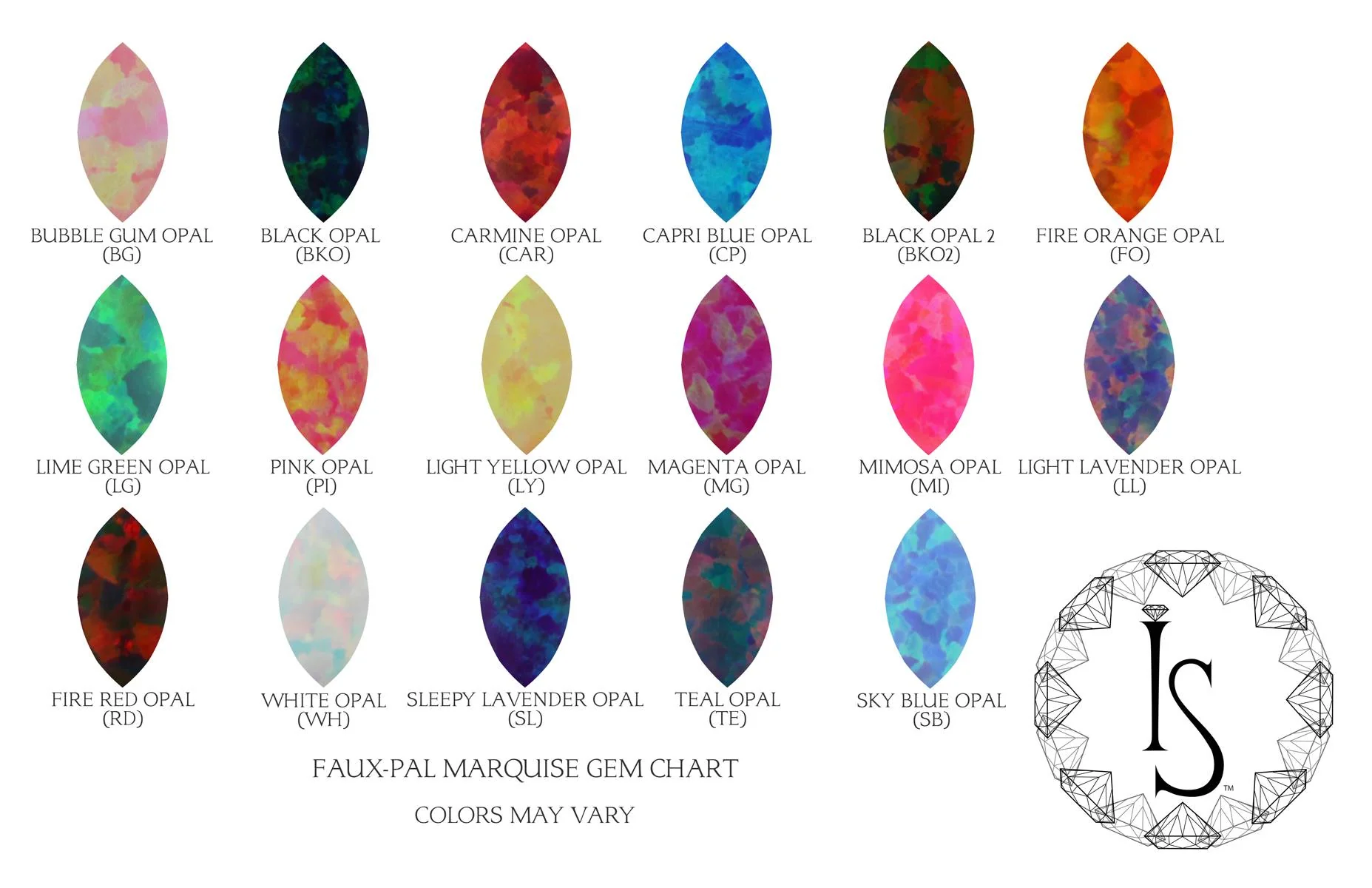 Marquise Fan with Opals on Flatback - custom color combos - Image 3