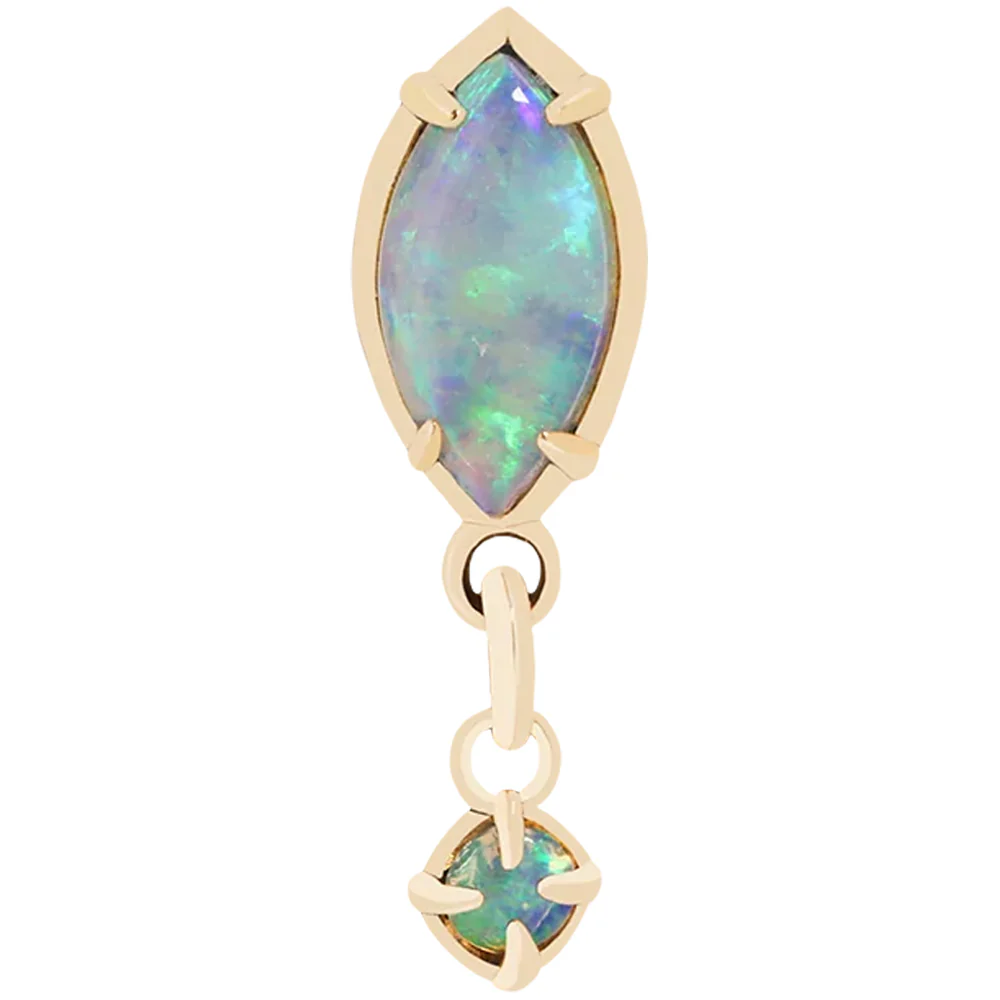 threadless: "Dew Drop" End in Gold with Genuine Gemstone - Image 4