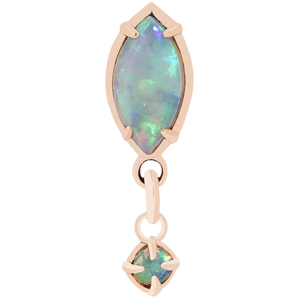 threadless: "Dew Drop" End in Gold with Genuine Gemstone - Image 5