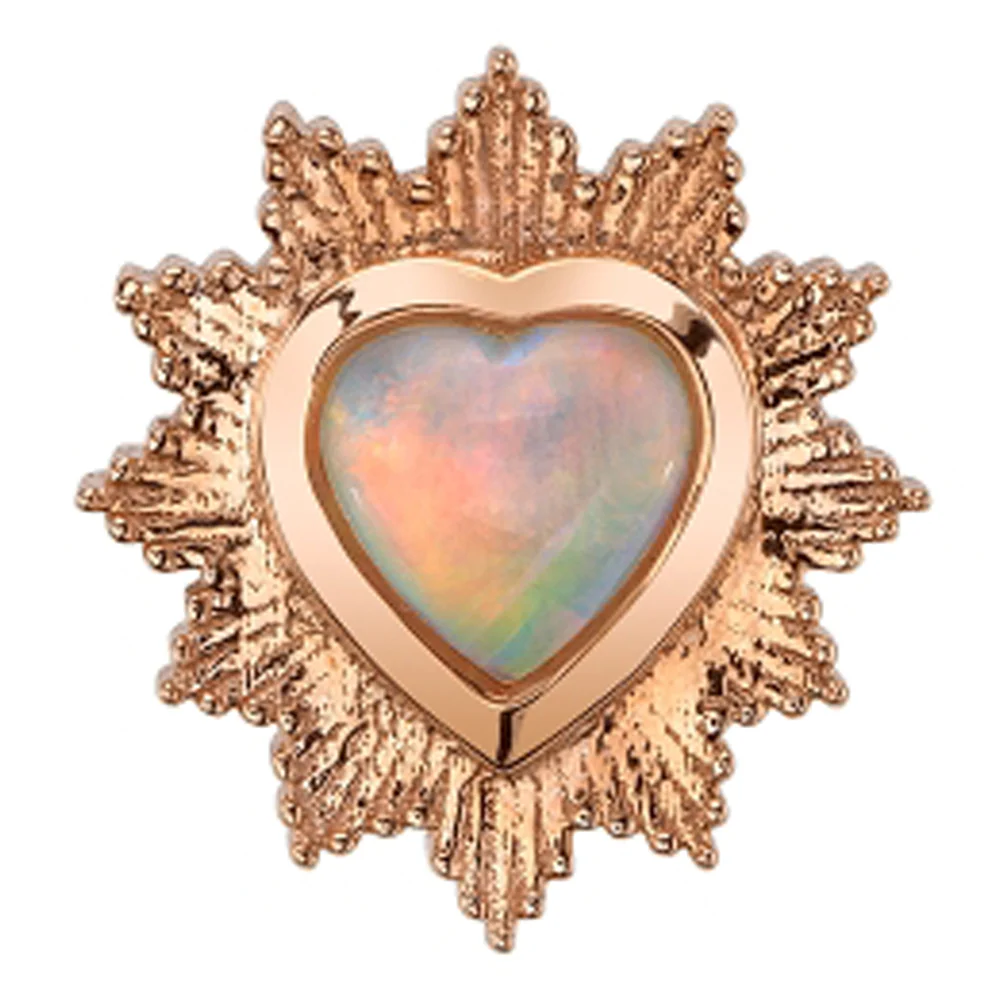 "Milagro" Threaded End in Gold & Platinum with Genuine White Opal
