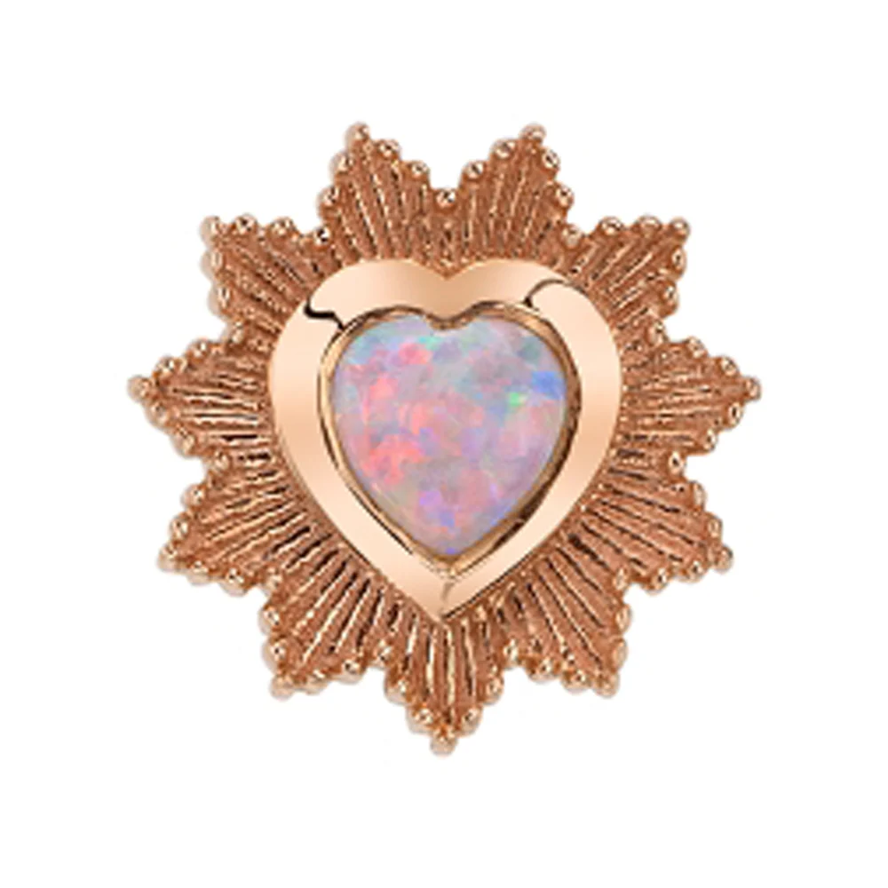 "Milagro" Threaded End in Gold & Platinum with Genuine White Opal - Image 3