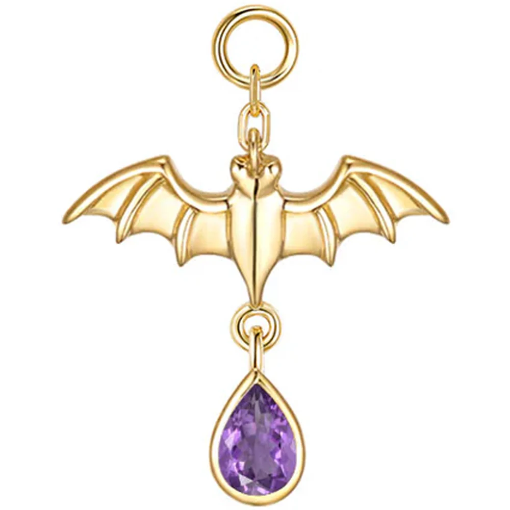 Bat Charm in Gold with Genuine Gemstones - Image 2