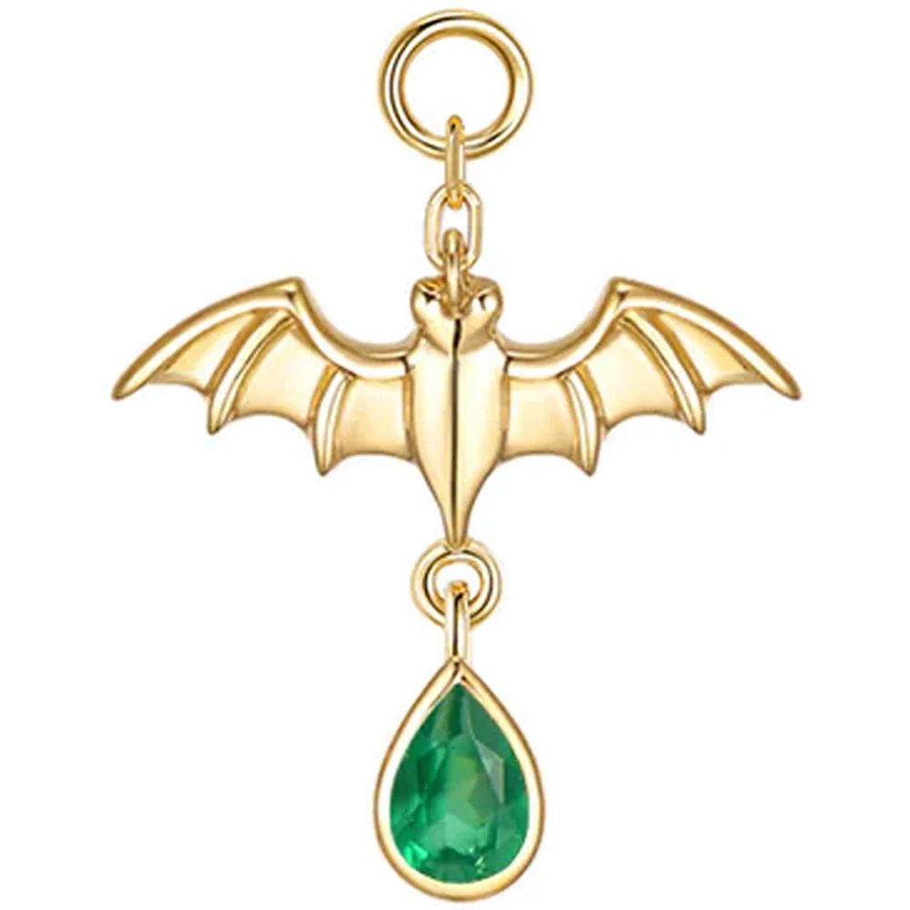 Bat Charm in Gold with Genuine Gemstones - Image 8