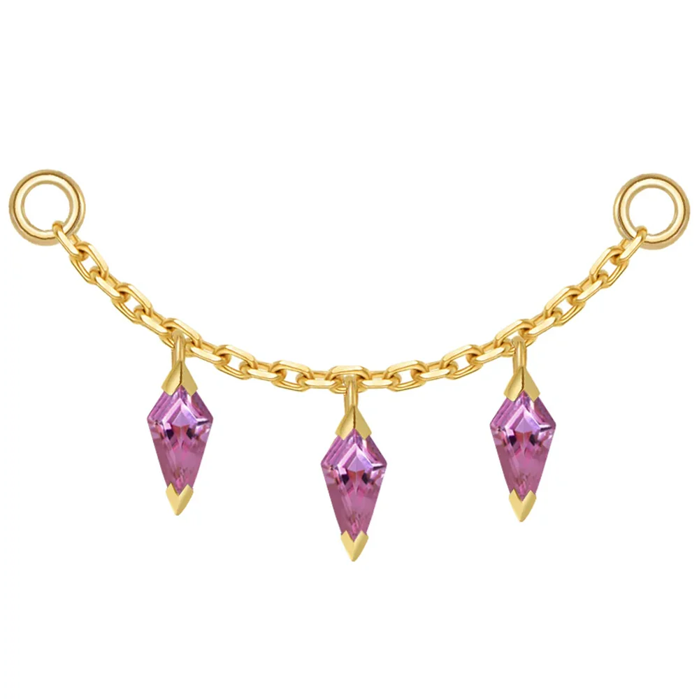 Chain with Dripping Kite Rhodolite Garnet - Image 2