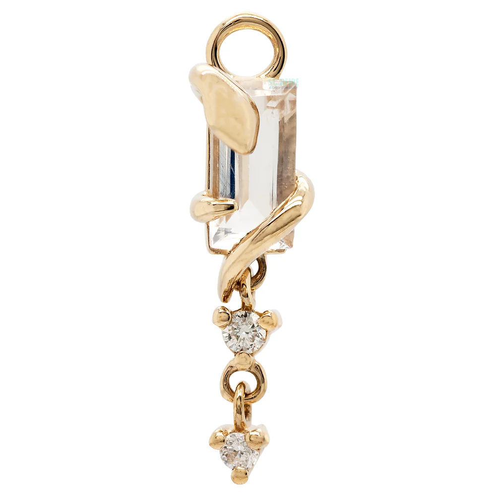 "Eden" Snake Charm in Gold with Gemstones - Image 6