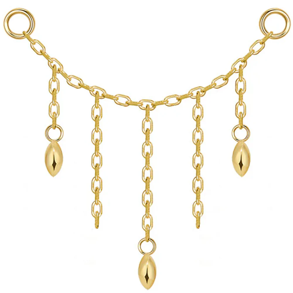 "Hera" Marquise Bead Chain Attachment in Gold - Image 3