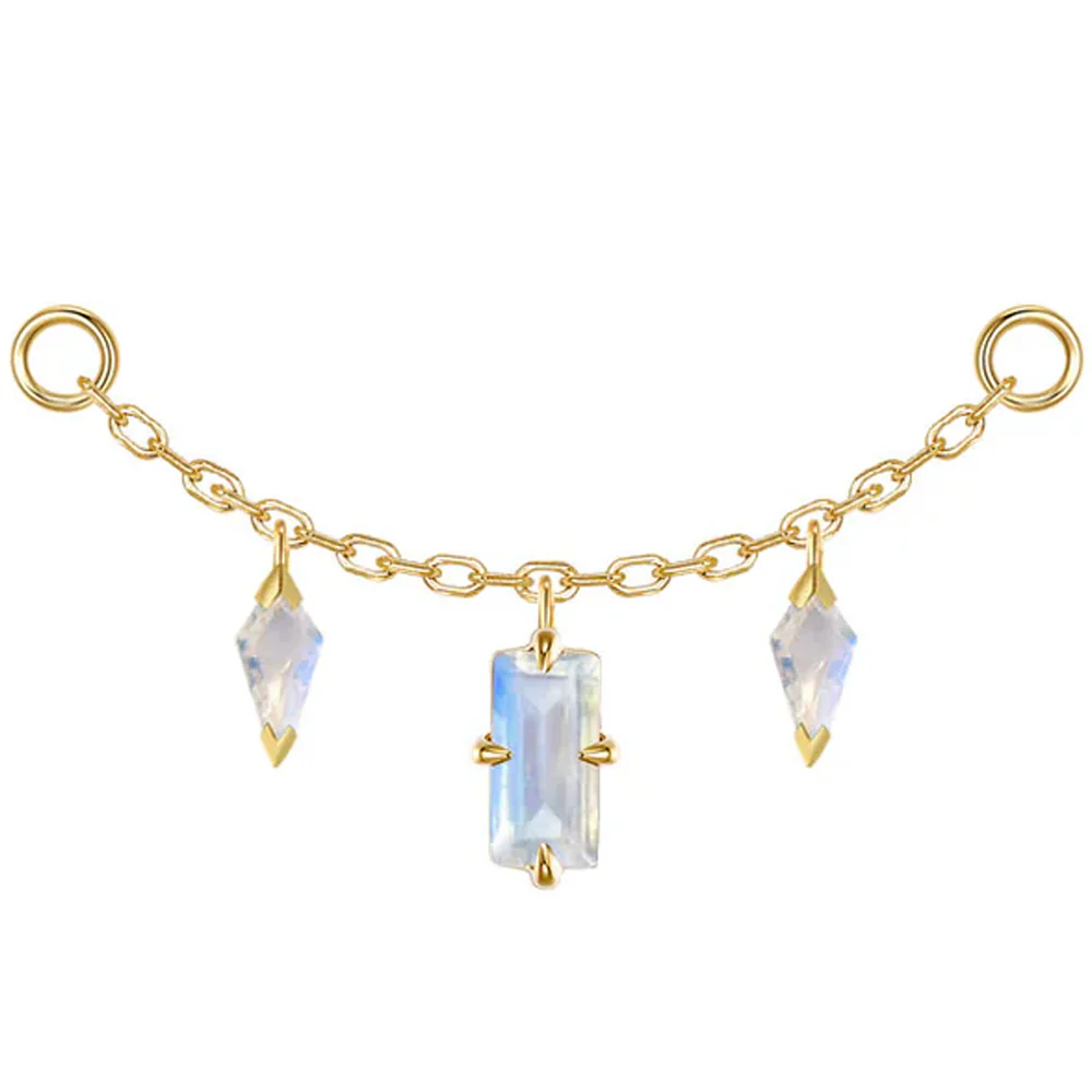 "Joanie" Chain Attachment in Gold with Moonstone - Image 2