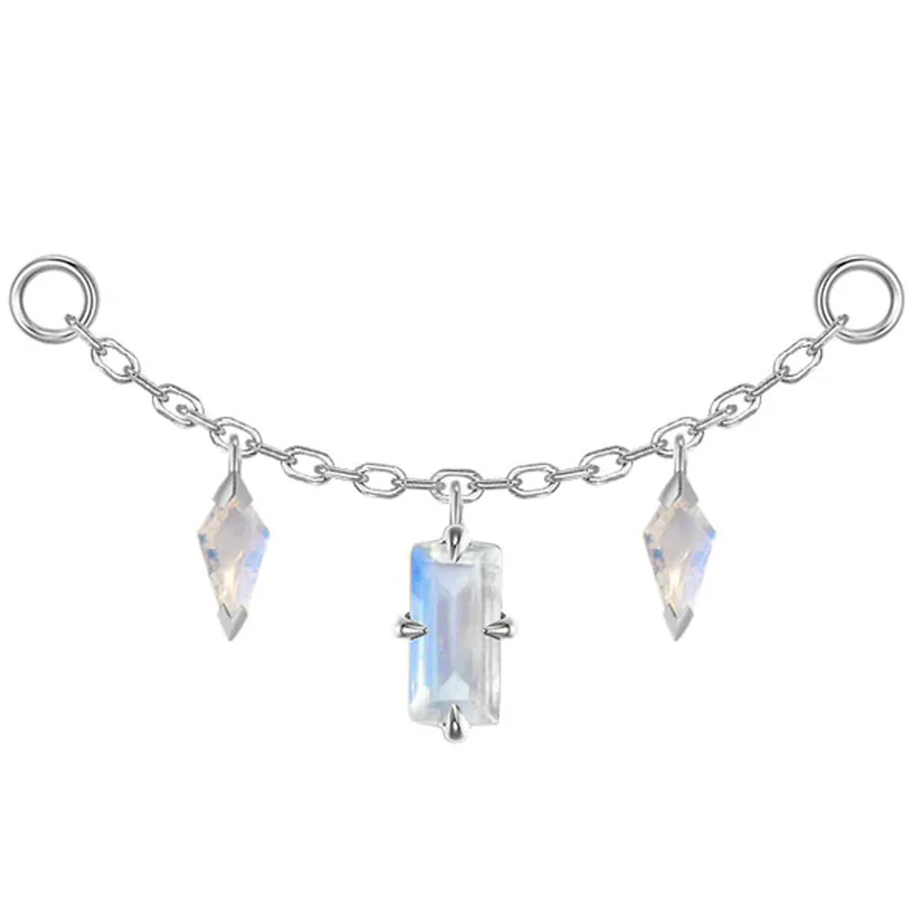 "Joanie" Chain Attachment in Gold with Moonstone - Image 3