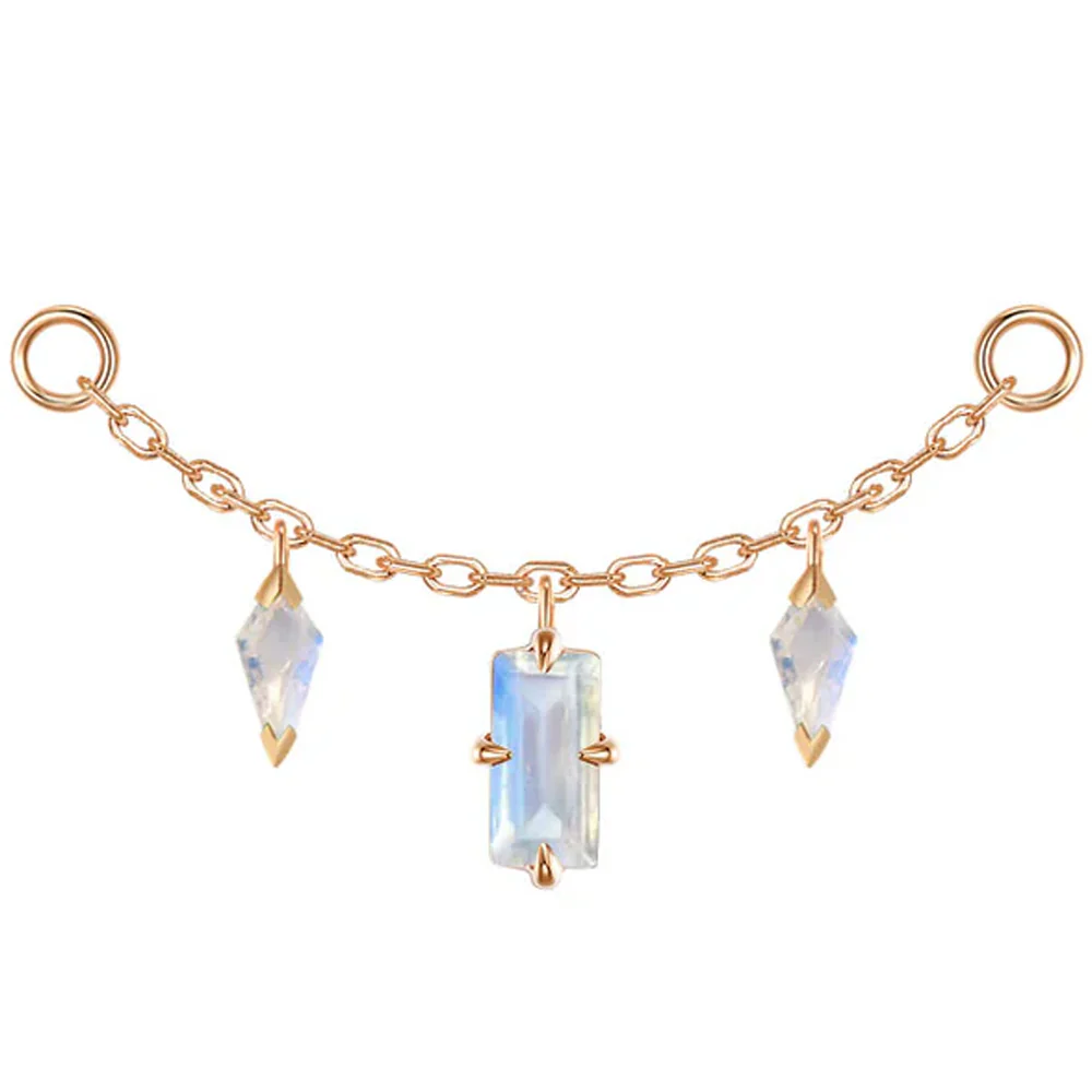 "Joanie" Chain Attachment in Gold with Moonstone - Image 4