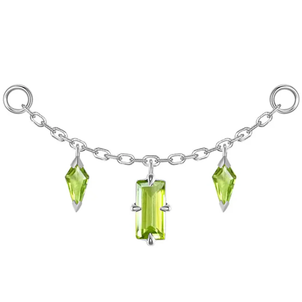 "Joanie" Chain Attachment in Gold with Peridot - Image 2