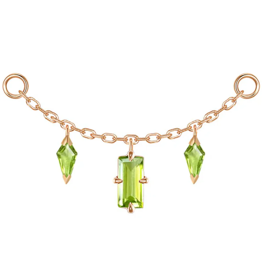 "Joanie" Chain Attachment in Gold with Peridot - Image 3
