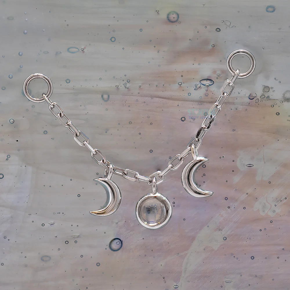 "Moonfall" Chain Attachment in Gold with Moonstone - Image 2