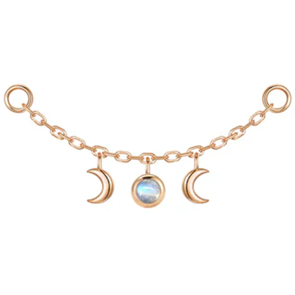 "Moonfall" Chain Attachment in Gold with Moonstone - Image 5