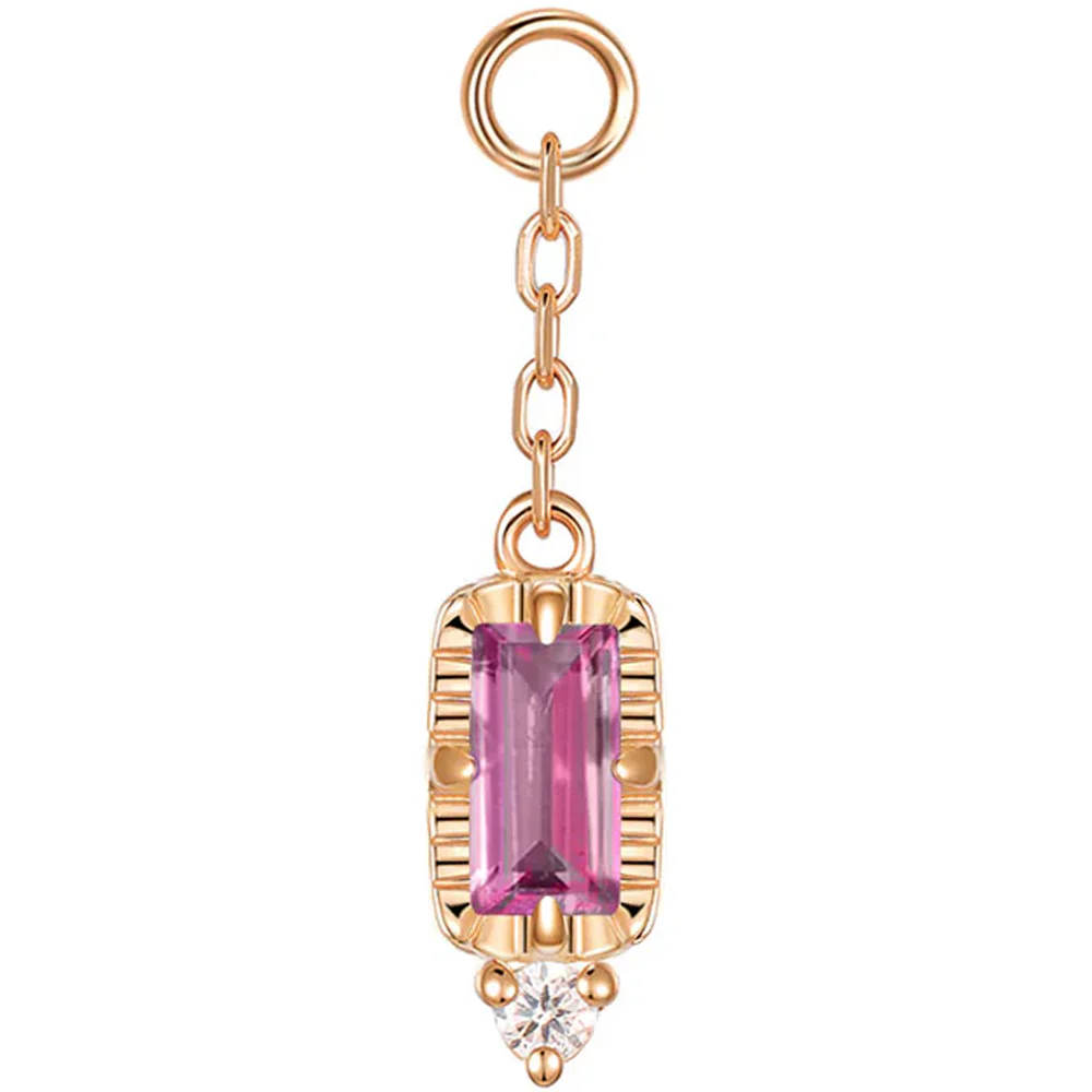 "Sylvie" Chain Charm in Gold with Genuine Gemstones